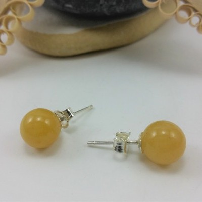 Brincos Bola Calcita com fecho em PRATA Brincos Bola Calcita com fecho em PRATA