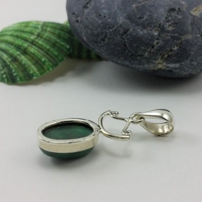 Pendente em Prata com Malaquita "Modelo Arpa" Pendente em Prata com Malaquita "Modelo Arpa"