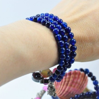 Pulseira Colar Sapo da Sorte Azul escuro