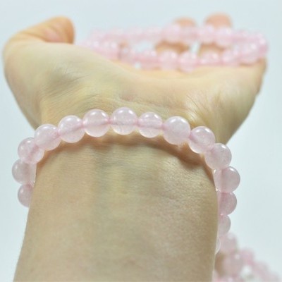 Pulseira de bolas Quartzo Rosa Pulseira de bolas Quartzo Rosa