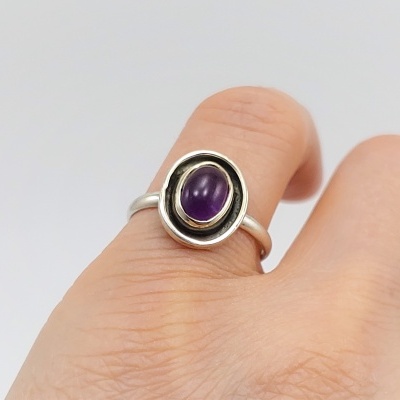 Anel em Prata com Ametista