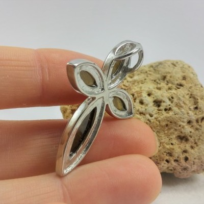 Pendente Cruz com Olho de Tigre Pendente Cruz com Olho de Tigre