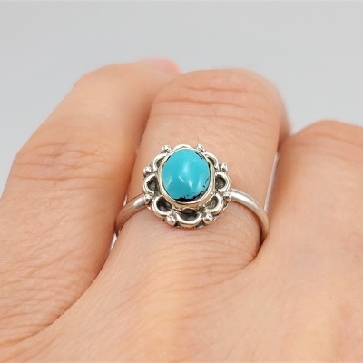 Anel em Prata com Turquesa Anel em Prata com Turquesa