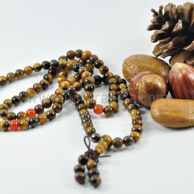 JapaMala de Pedra Olho de tigre e cornalina JapaMala de Pedra Olho de tigre e cornalina