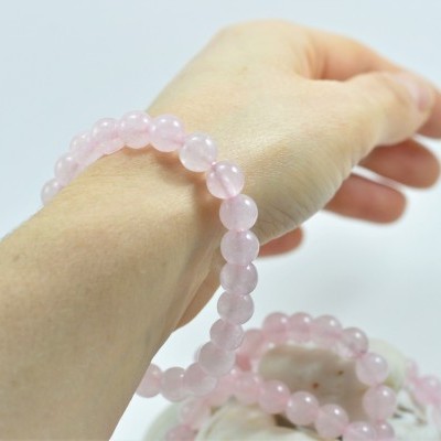 Pulseira de bolas Quartzo Rosa Pulseira de bolas Quartzo Rosa