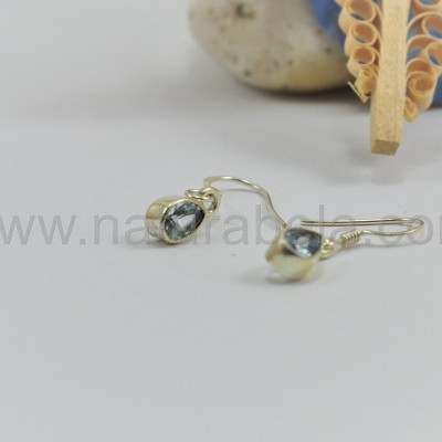 Brincos em prata de Topázio facetado Brincos em prata de Topázio facetado