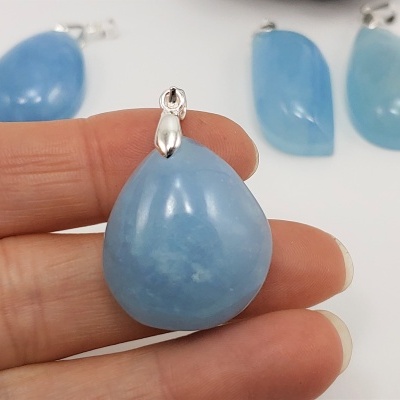 Pendente em prata com Água marinha Pendente em prata com Água marinha