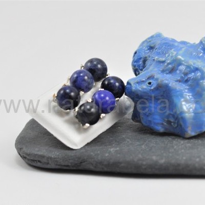 Brincos em prata com Bola 8mm de Sodalita Brincos em prata com Bola 8mm de Sodalita