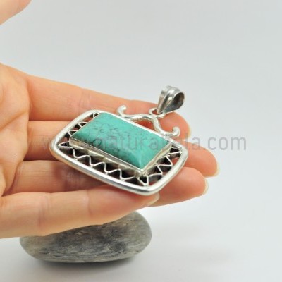 Pendente em Prata com Turquesa