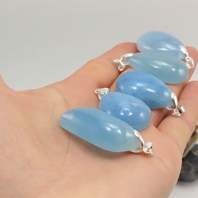 Pendente em prata com Água marinha Pendente em prata com Água marinha