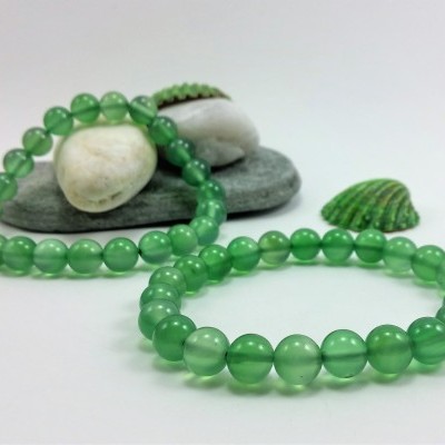 Pulseira de bolas Ágata verde Pulseira de bolas Ágata verde