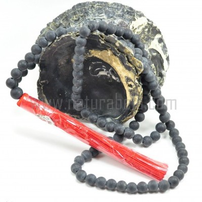 Japamala de Pedra Bian 8mm com símbolo OM Japamala de Pedra Bian 8mm com símbolo OM