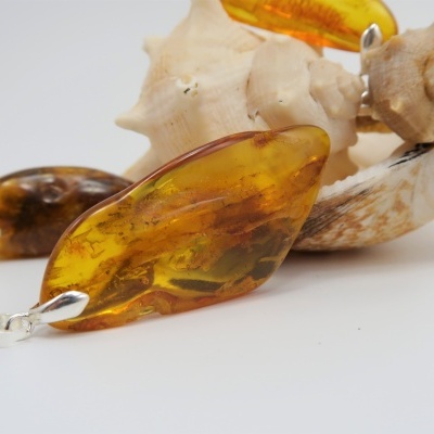 Pendente Âmbar Prata 925 Pendente Âmbar Prata 925