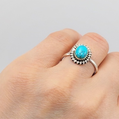 Anel em Prata com Turquesa Anel em Prata com Turquesa