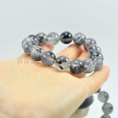 Pulseira de Quartzo Hialino com Turmalina Negra Pulseira de Quartzo Hialino com Turmalina Negra