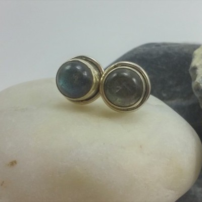 Brincos em Prata com pedra Labradorite Brincos em Prata com pedra Labradorite