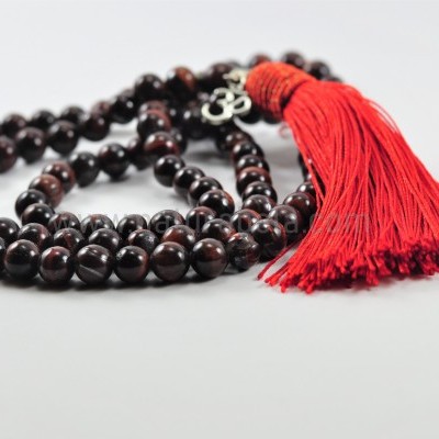 Mala Budista de Pedra Olho de Boi 8mm - Terço Tibetano OM