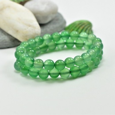 Pulseira de bolas Ágata verde Pulseira de bolas Ágata verde