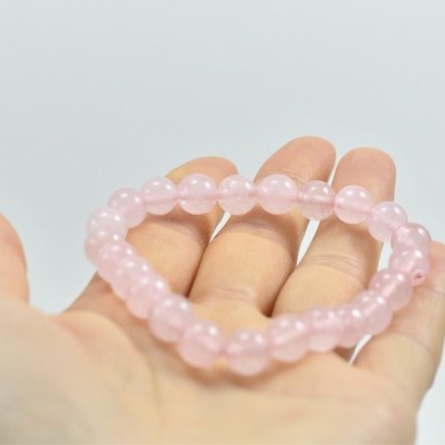 Pulseira de bolas Quartzo Rosa Pulseira de bolas Quartzo Rosa