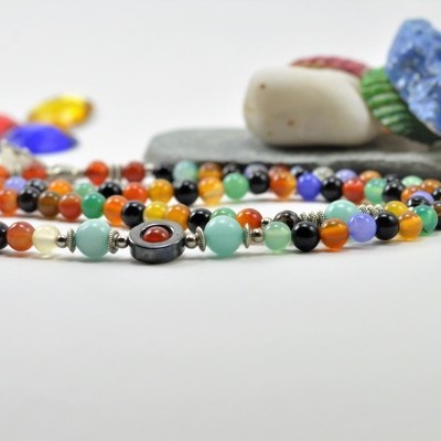 Pulseira Colar Rã do Dinheiro Multicor Pulseira Colar Rã do Dinheiro Multicor