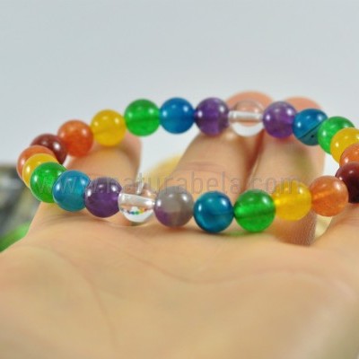 Pulseira Bolas 7 chakras 8mm Pulseira Bolas 7 chakras 8mm
