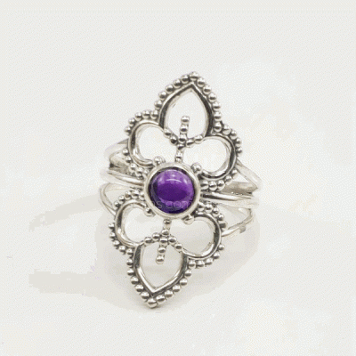 Anel em Prata Ametista modelo "Monarquia" Anel em Prata Ametista modelo "Monarquia"
