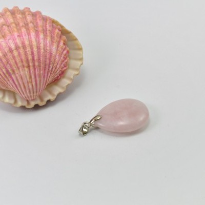 Pendente Quartzo rosa "lágrima" Pendente Quartzo rosa "lágrima"