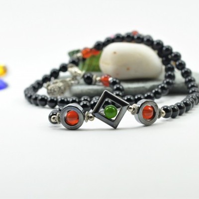 Pulseira Colar Rã do Dinheiro Preta Pulseira Colar Rã do Dinheiro Preta