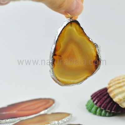 Pendente Chapa de Ágata em Prata 06