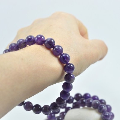 Pulseira de bolas Ametista 8mm