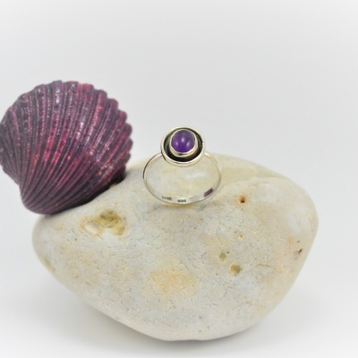Anel em Prata com Ametista