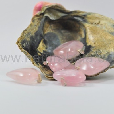 Pendente coração de quartzo rosa Grande Pendente coração de quartzo rosa Grande