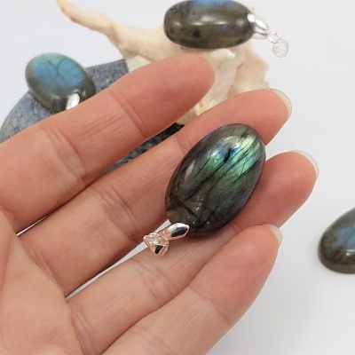 Pendente Labradorite em Prata Pendente Labradorite em Prata