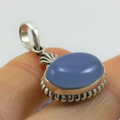 Pendente em prata com Calcedónia Azul Pendente em prata com Calcedónia Azul