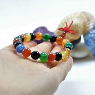 Pulseira Mala Tibetano de Ágatas Multicor Pulseira Mala Tibetano de Ágatas Multicor