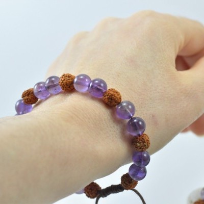 RudraBela Pulseira Rudraksha com Ametista RudraBela Pulseira Rudraksha com Ametista