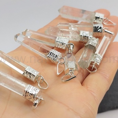 Pendente Ponta Facetada de Quartzo Cristal Pendente Ponta Facetada de Quartzo Cristal