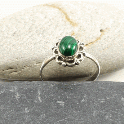 Anel em Prata com Malaquite Anel em Prata com Malaquite