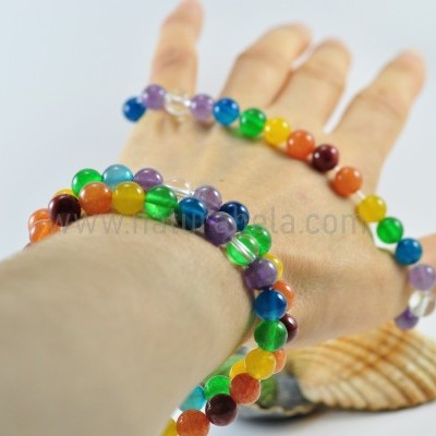 Pulseira Bolas 7 chakras 8mm Pulseira Bolas 7 chakras 8mm