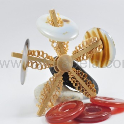 Pendentes Formato "donut" de Ágata e Cornalina Pendentes Formato "donut" de Ágata e Cornalina