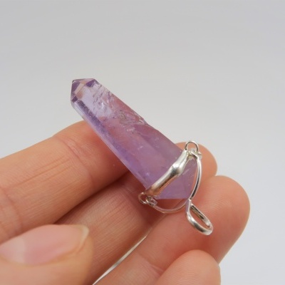 Pendente Ametista biterminado em PRATA 925