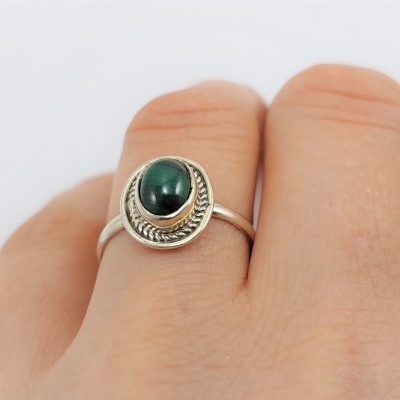 Anel em Prata com Malaquite Anel em Prata com Malaquite