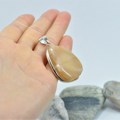 Pendente de pedra Ágata Amarela Pendente de pedra Ágata Amarela