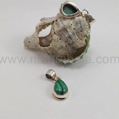 Pendente em Prata com Malaquita "gota" Pendente em Prata com Malaquita "gota"