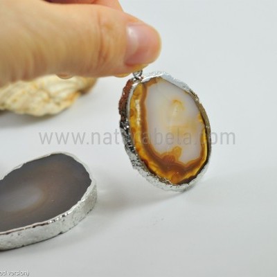 Pendente Chapa de Ágata em Prata 06