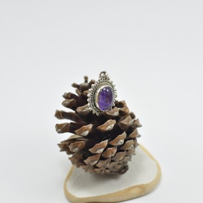 Pendente em Prata com gema Ametista