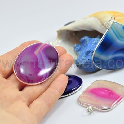 Pendente em Prata Agata Botswana Pendente em Prata Agata Botswana