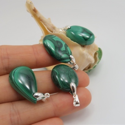 Pendente Prata com Malaquita