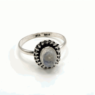 Anel Prata renda com Pedra da Lua Anel Prata renda com Pedra da Lua