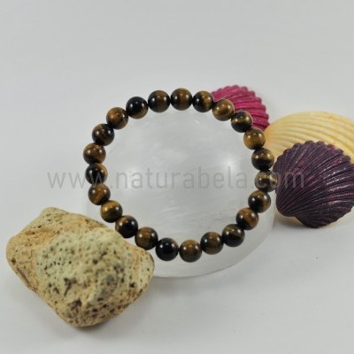 Pulseira de Bolas de Olho-de-Tigre